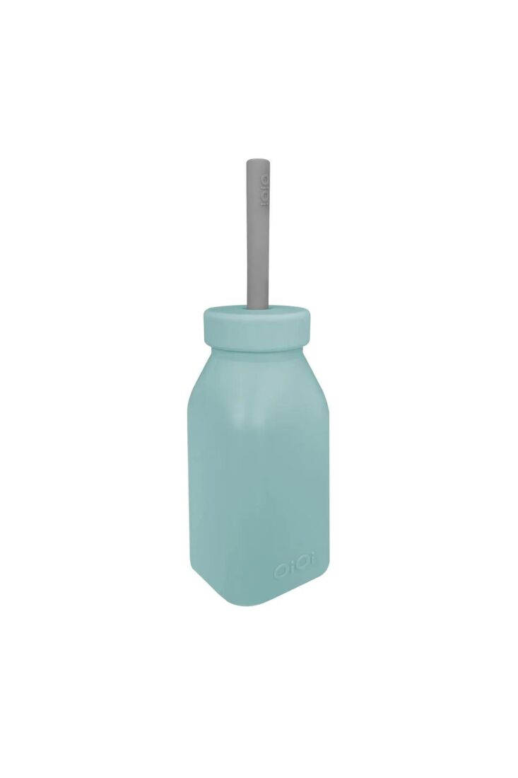 OiOi Şişe + Pipet Aqua Green / Powder Grey - 1