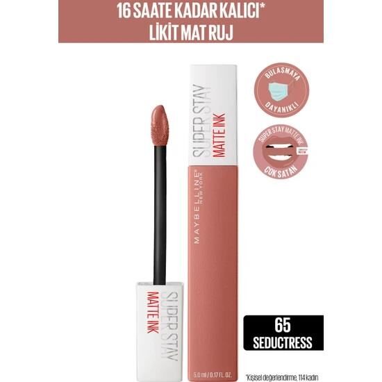 Super Stay Matte Ink Likit Mat Ruj - 65 Seductress - Nude - 1